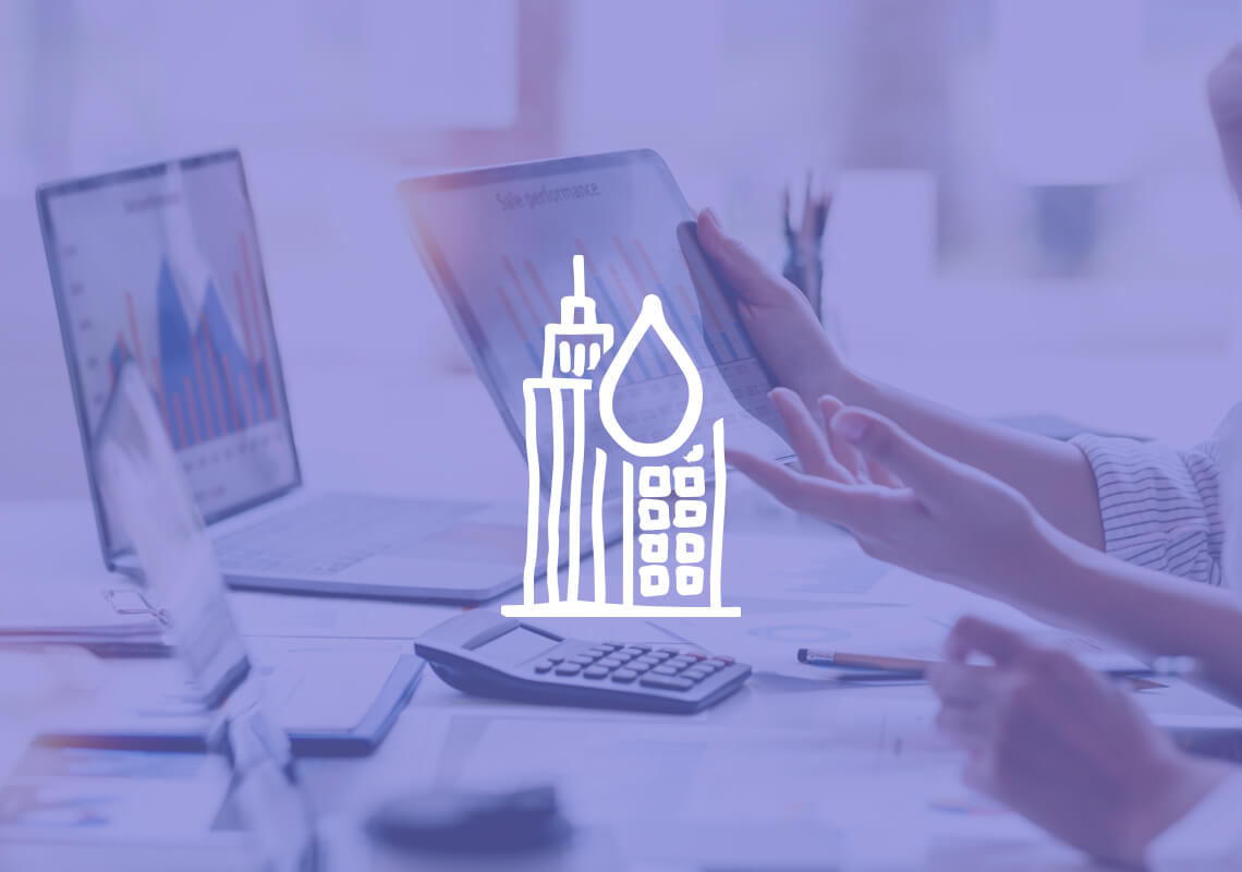 Office meeting with charts and laptops during a business presentation.