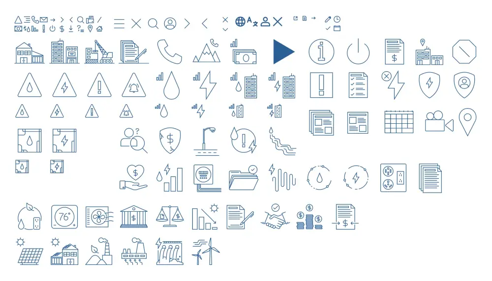 Custom icons designed specifically for LADWP site redesign.