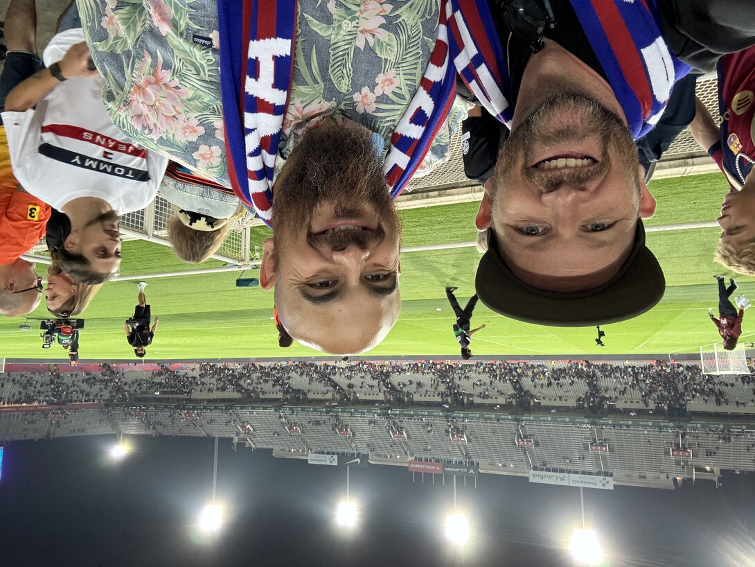 Josh and Austin at Barcelona Soccer Game