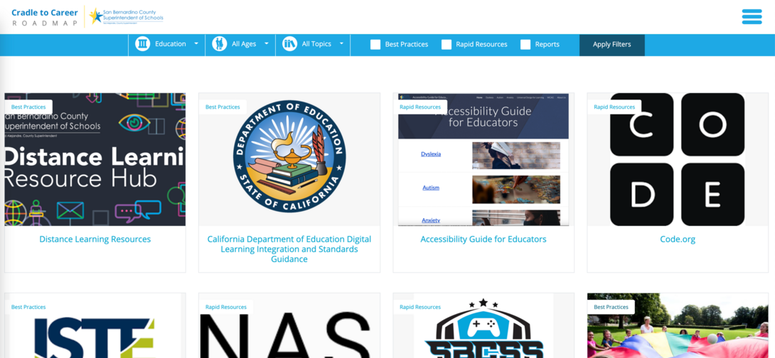 Educational resources from San Bernardino County Superintendent of Schools website.