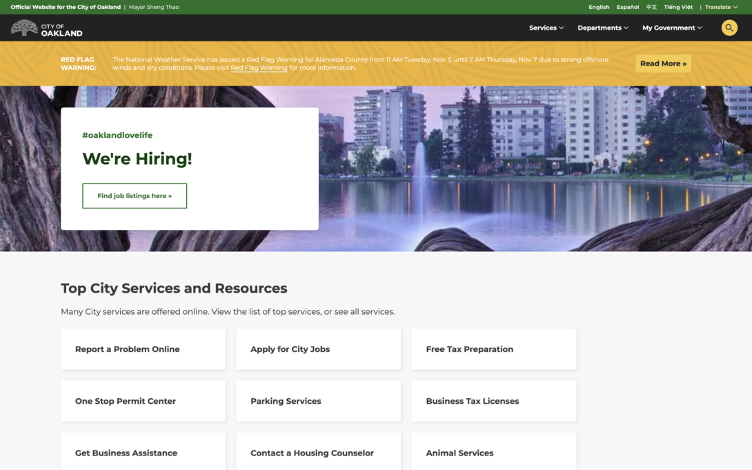 City of Oakland Homepage