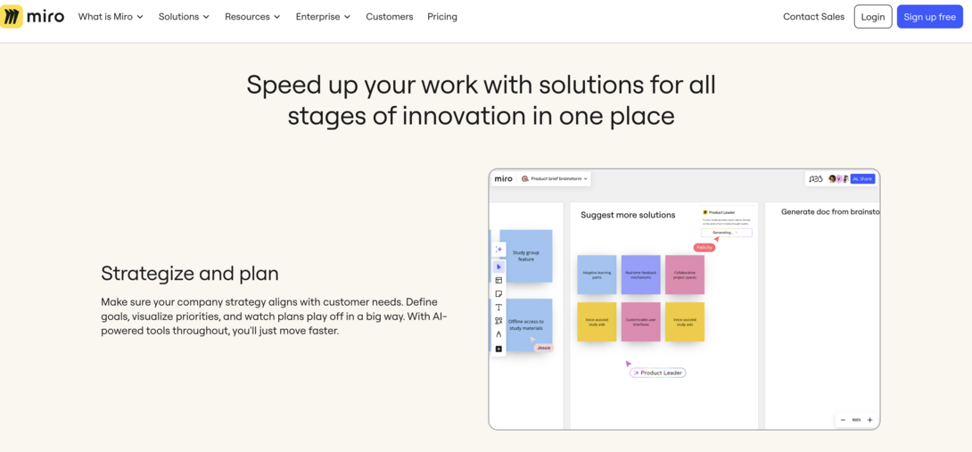 Miro B2B Web Design Example