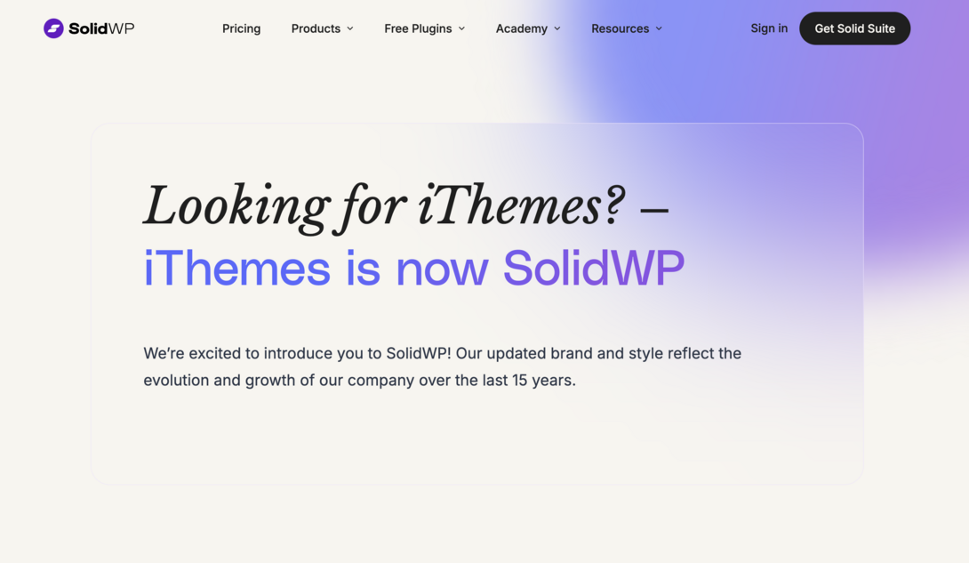 Solid Security WordPress Plugin Website