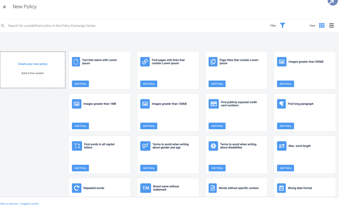 Acquia Optimize Content Policy Feature